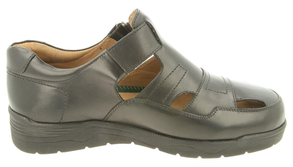 DB Shoes (80223A) Men's BARNEY Classic Touch Fastening Strap Sandal 6V Fit in Black 9 to 14