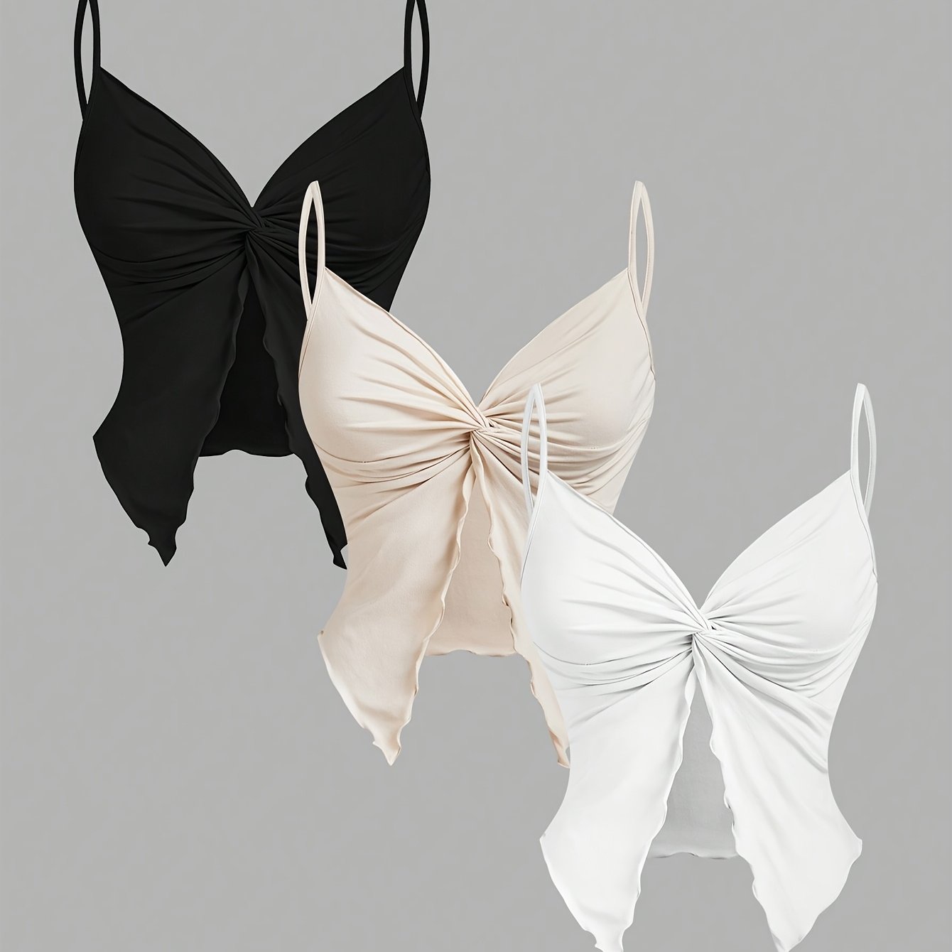 3pcs Women's Sexy Halter Neck Knit Tops