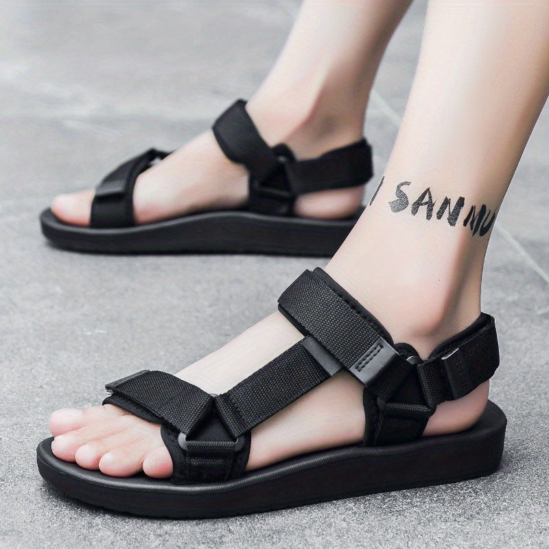 Men's Breathable Fabric Upper & Mesh Lining, Adjustable Straps with Buckles, Lightweight EVA Sole Sandals