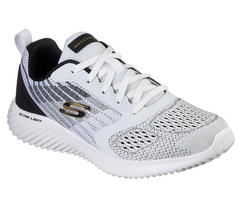 SKECHERS Men's Bounder - Verkona Running/Walking Trainers in White/Black