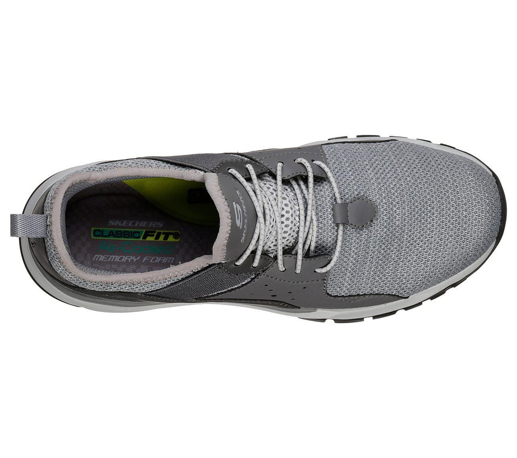SKECHERS Men's Relven-Arkson Slip On Stretch Laced Sporty Casual Comfort Sneaker in Light Grey