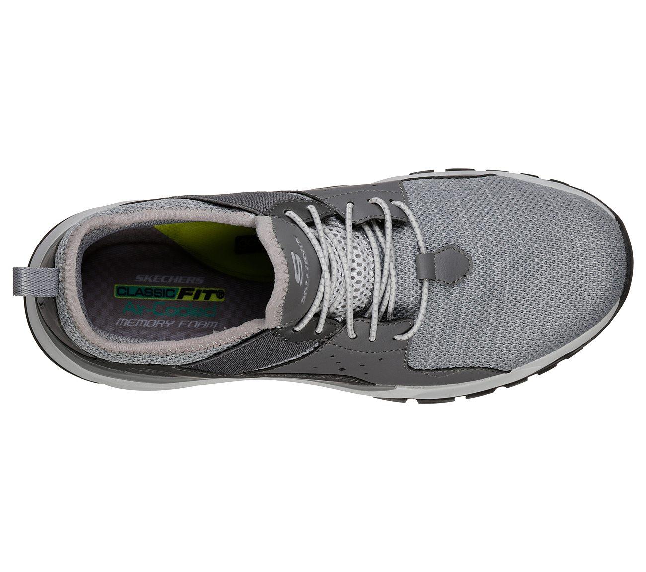 SKECHERS Men's Relven-Arkson Slip On Stretch Laced Sporty Casual Comfort Sneaker in Light Grey
