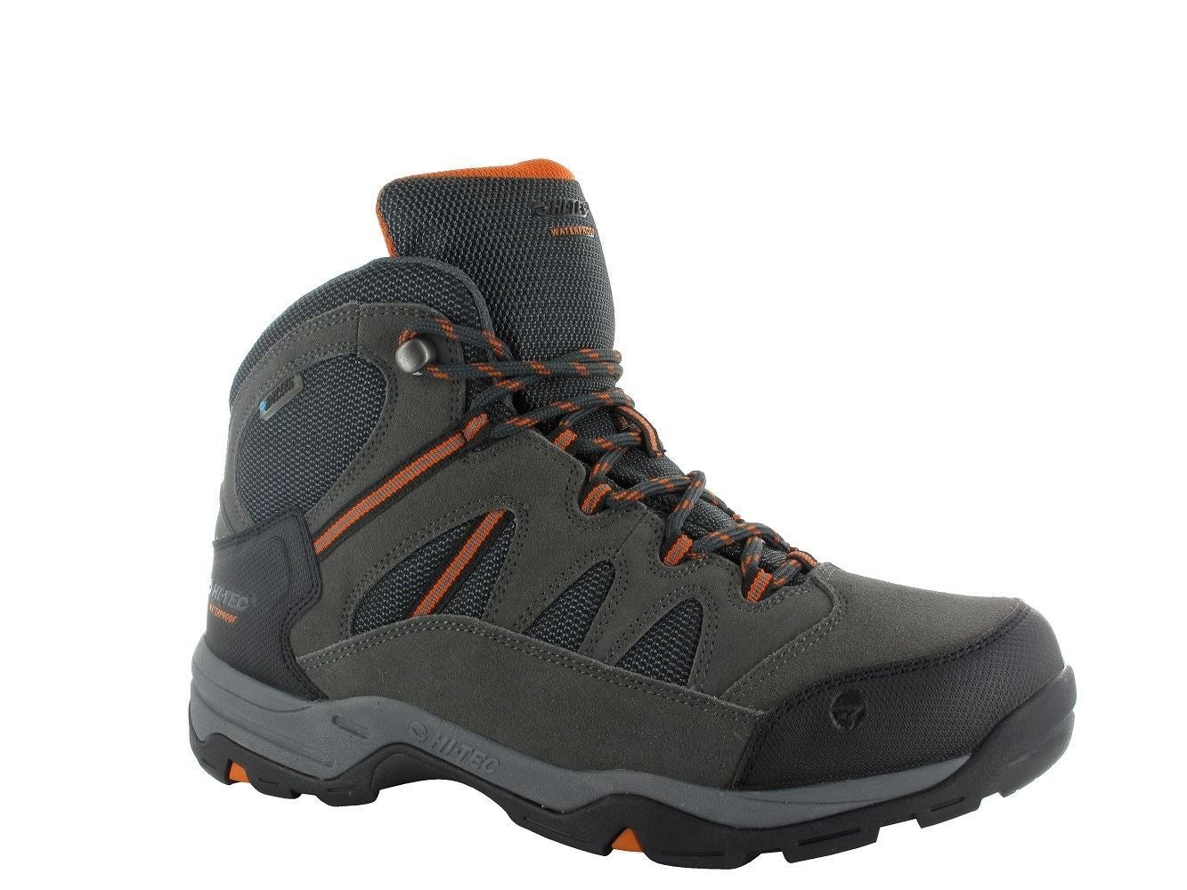 Hi Tec Men's Wide Fit Bandera II Water Proof Mens Boots in Charcoal/Graphite/Burnt Orange
