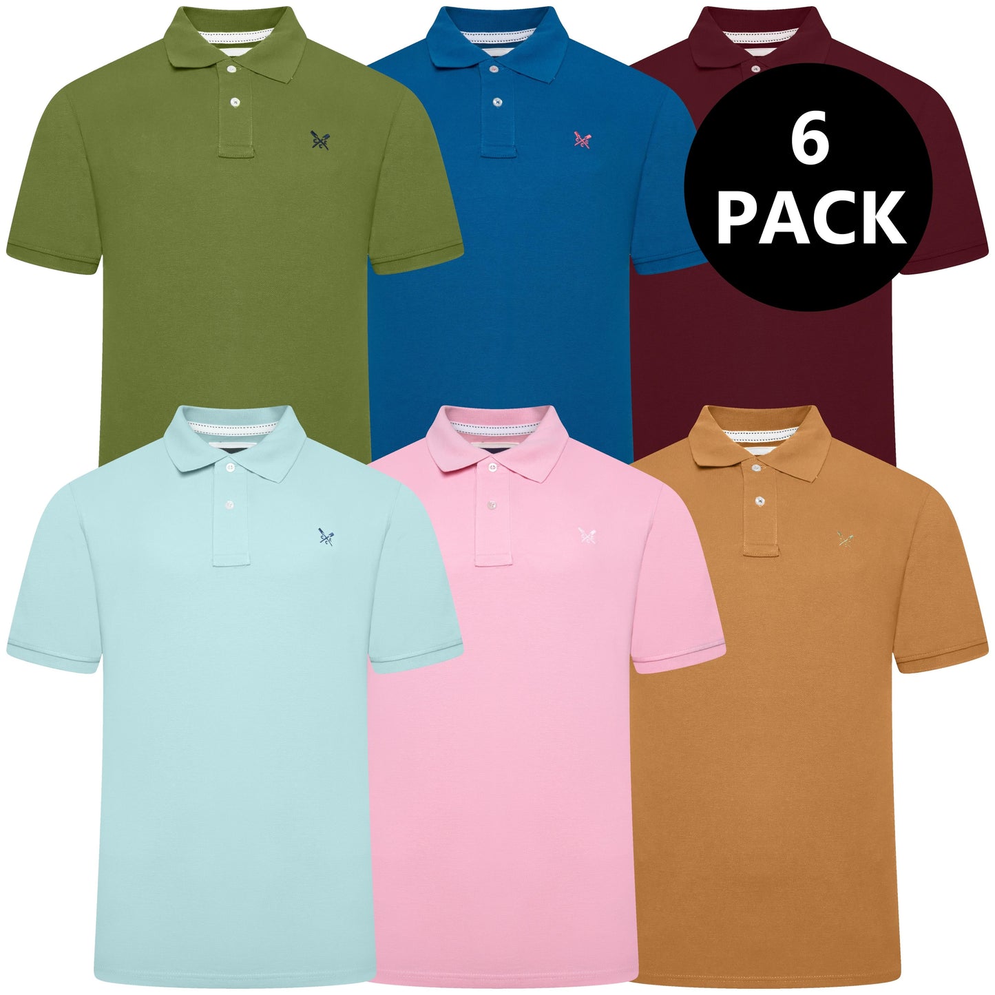 Crew Clothing Men's Melbury Polo Shirt | 6 Colours & Multi-Packs