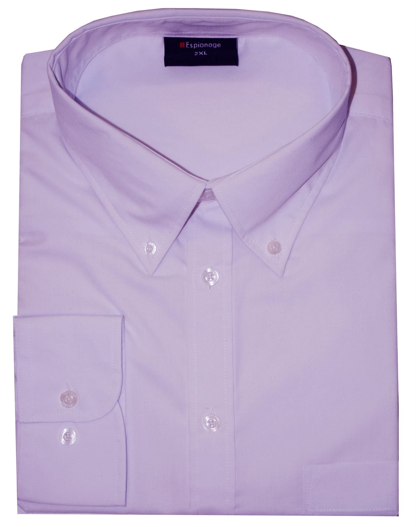 Espionage Big Size Mens Cotton Rich Long Sleeve Plain Shirt (150) 2XL - 8XL, 7 Colours