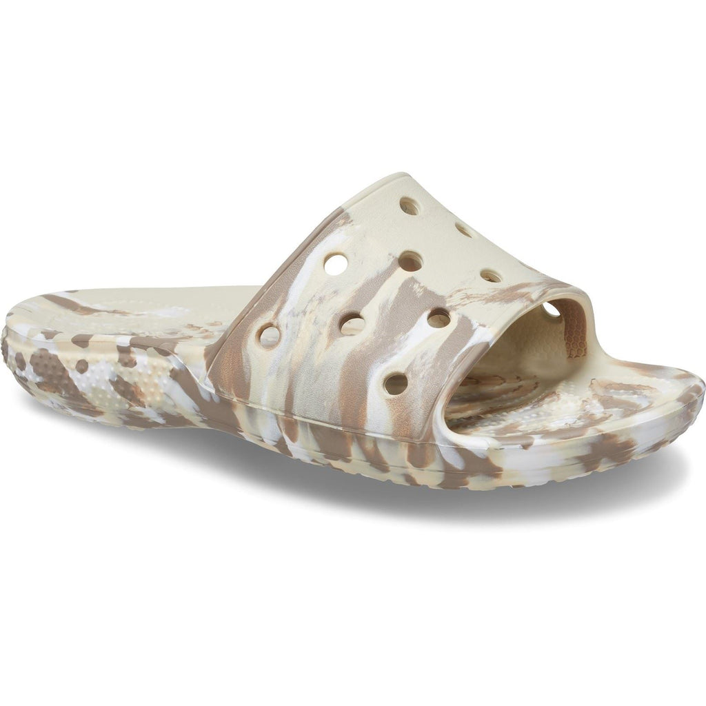 Crocs Unisex's Classic Marbled Slide in Bone/Multi 4 to 8