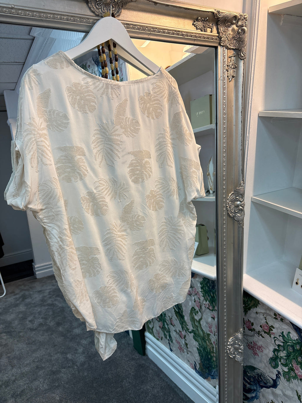 Ivory Embroidered Top with Necklace – One Size Fits UK 8–14 | Luxtyle