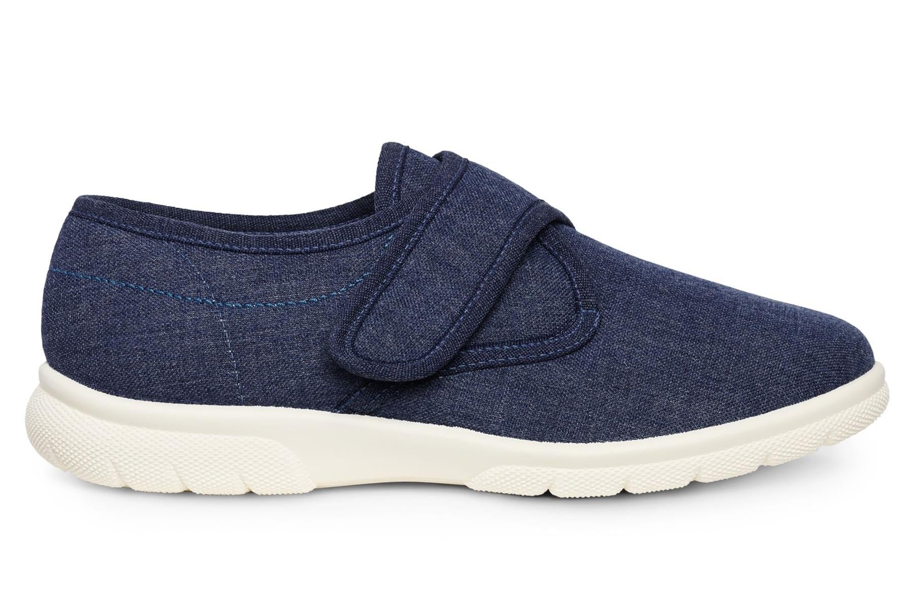Men'S Canvas / Summer Shoes (Cannock)6V Wide Fit in Navy By DB Shoes in Navy