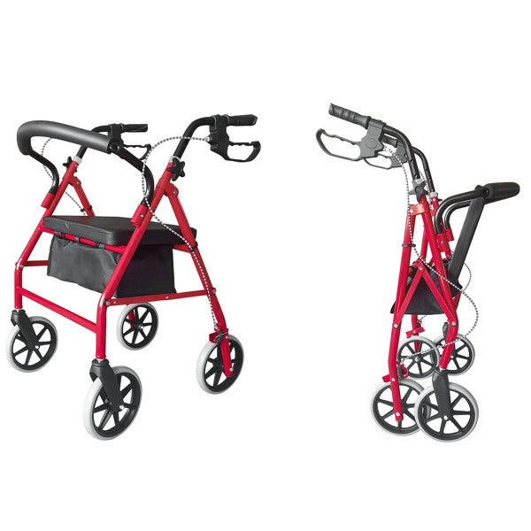 Ultra Lightweight Folding Rollator Walker – Adjustable, Portable Aid for Elderly