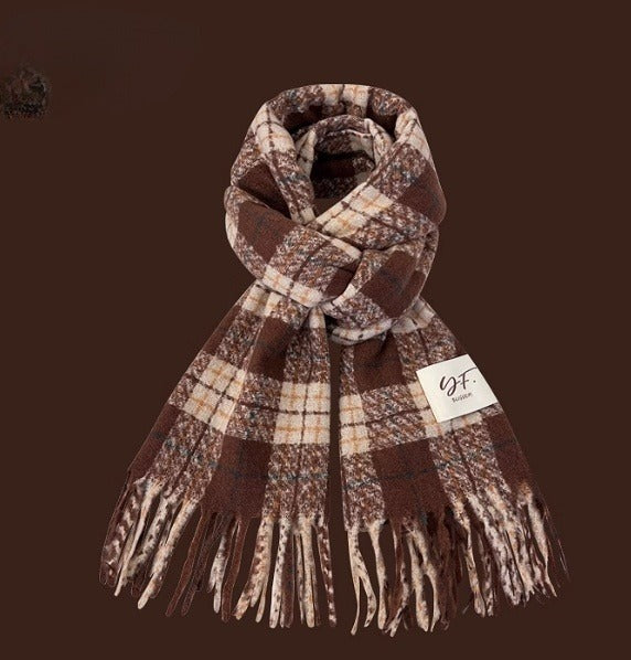 All-match Plaid Imitation Cashmere Women's Warm Scarf