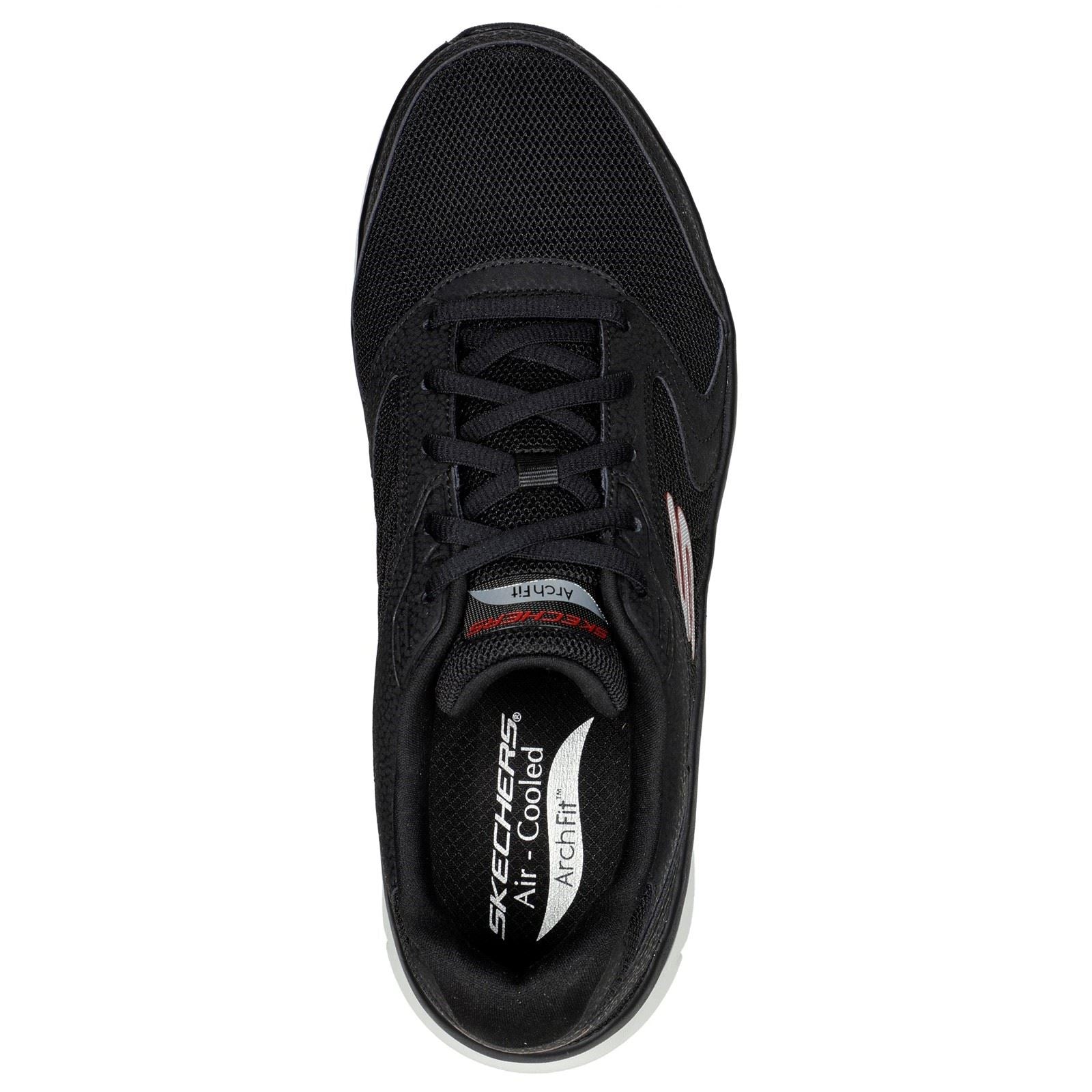 Skechers (GAR232501) Men's Arch Fit D'Lux Junction Trainers in Black/Red 6 to 12