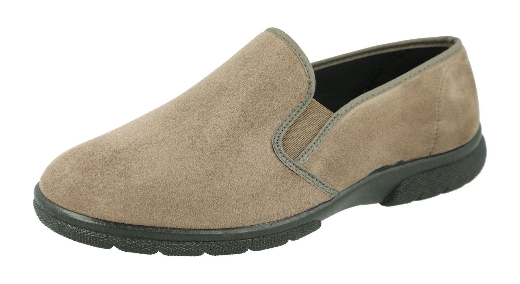 DB Shoes Men's 2V Fit Slip-On Classic Shoes in Taupe, Sizes 6 to 12
