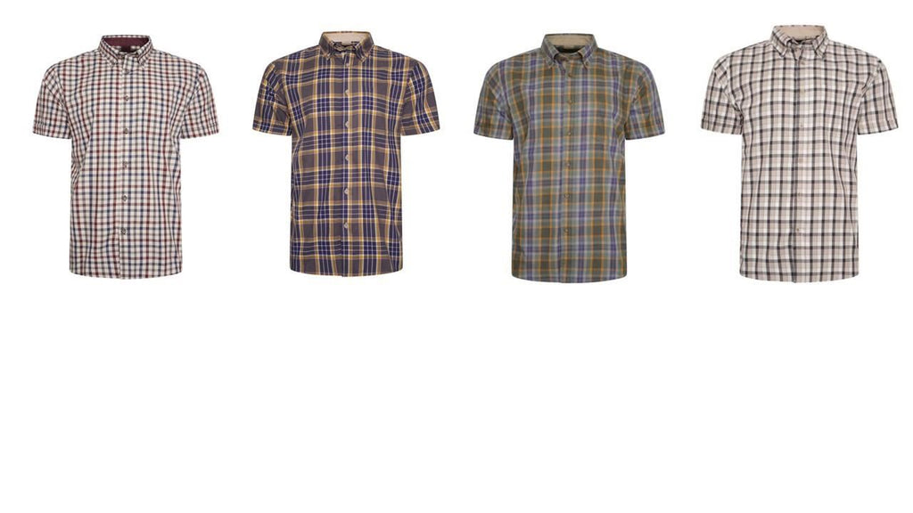 KAM Casual Short Sleeve Check Shirt for Mens KBS6282 in 4 Colours, 2XL-8XL