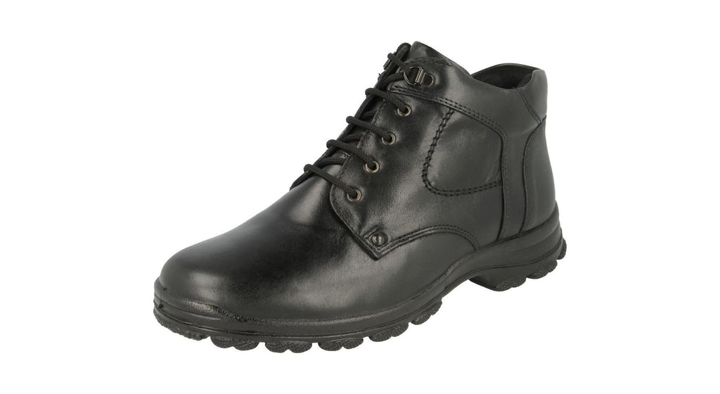 DB SHOES Mens Soft Leather Ankle Boots Wide Fit (4E) in Black Size 7