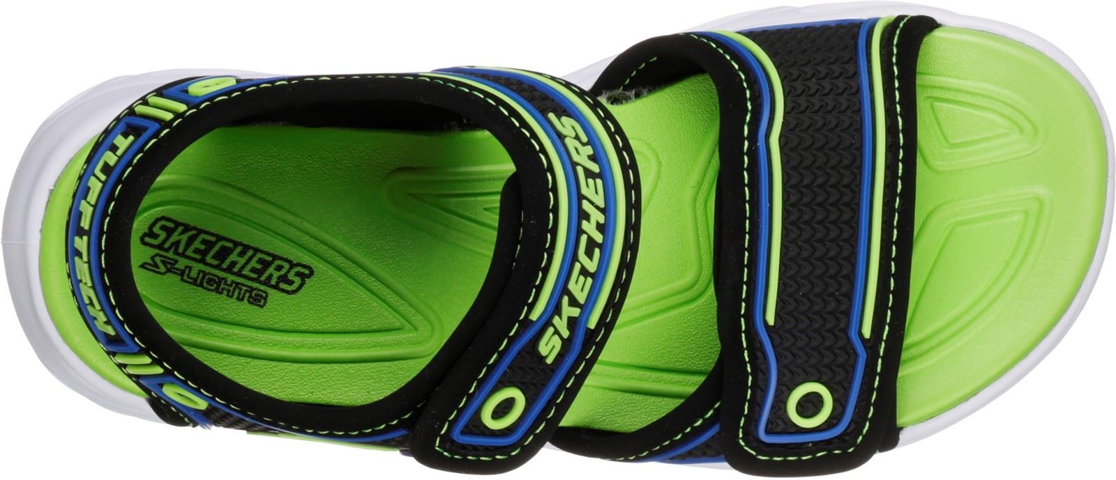 Skechers Hypno-Flash 3.0 Sandal Touch Fastening Trainer Childrens Sports in Black/Lime