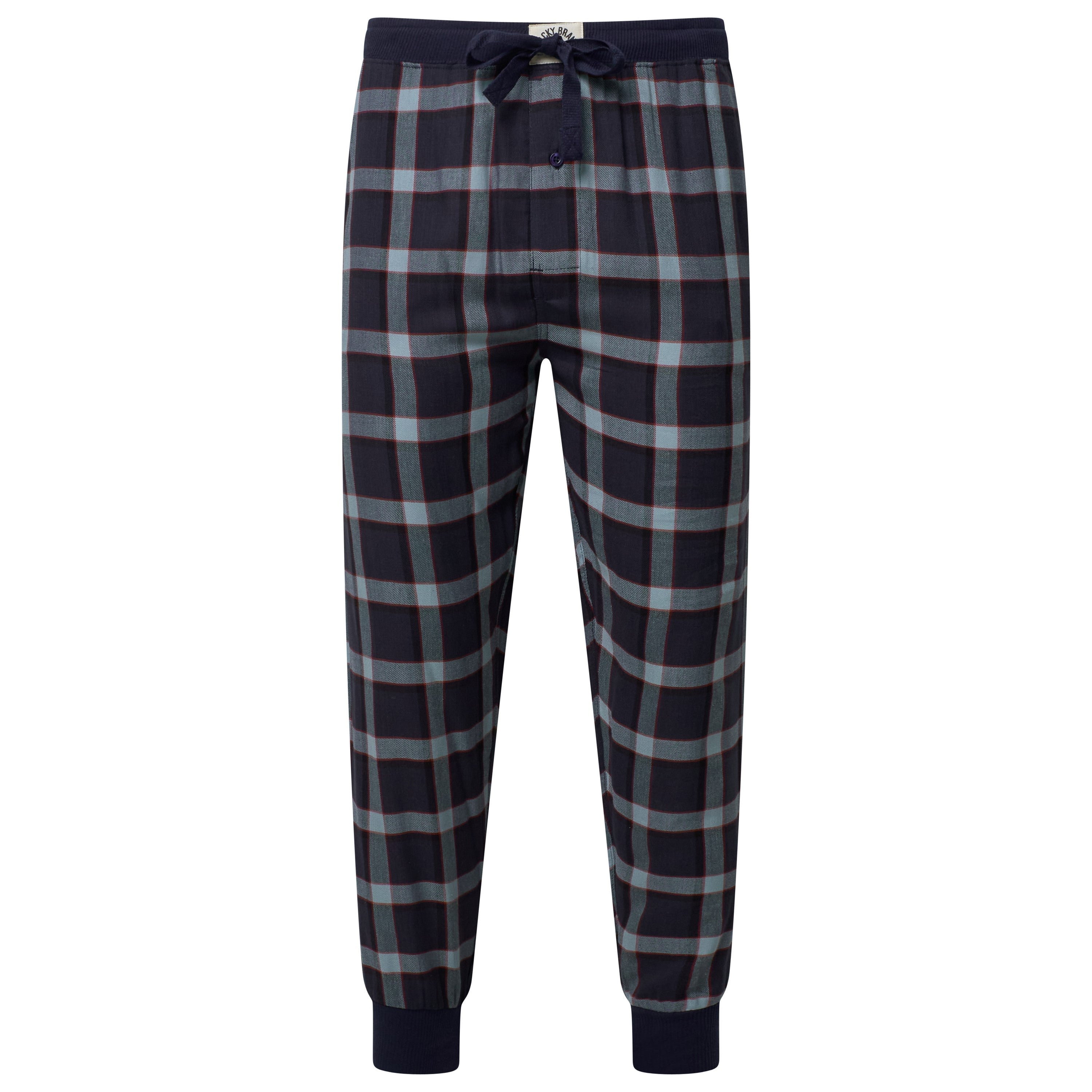 Lucky Brand Mens Pyjama Set Crew Neck Flannel Pants Cotton Lounge Sleepwear