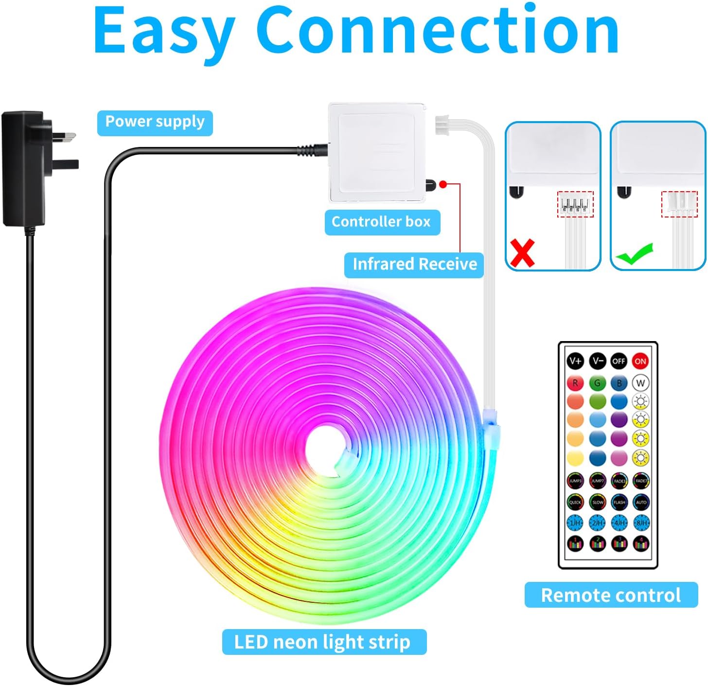 LED Neon Strip Lights 20M RGB Waterproof Flexible Rope Light with APP segrass