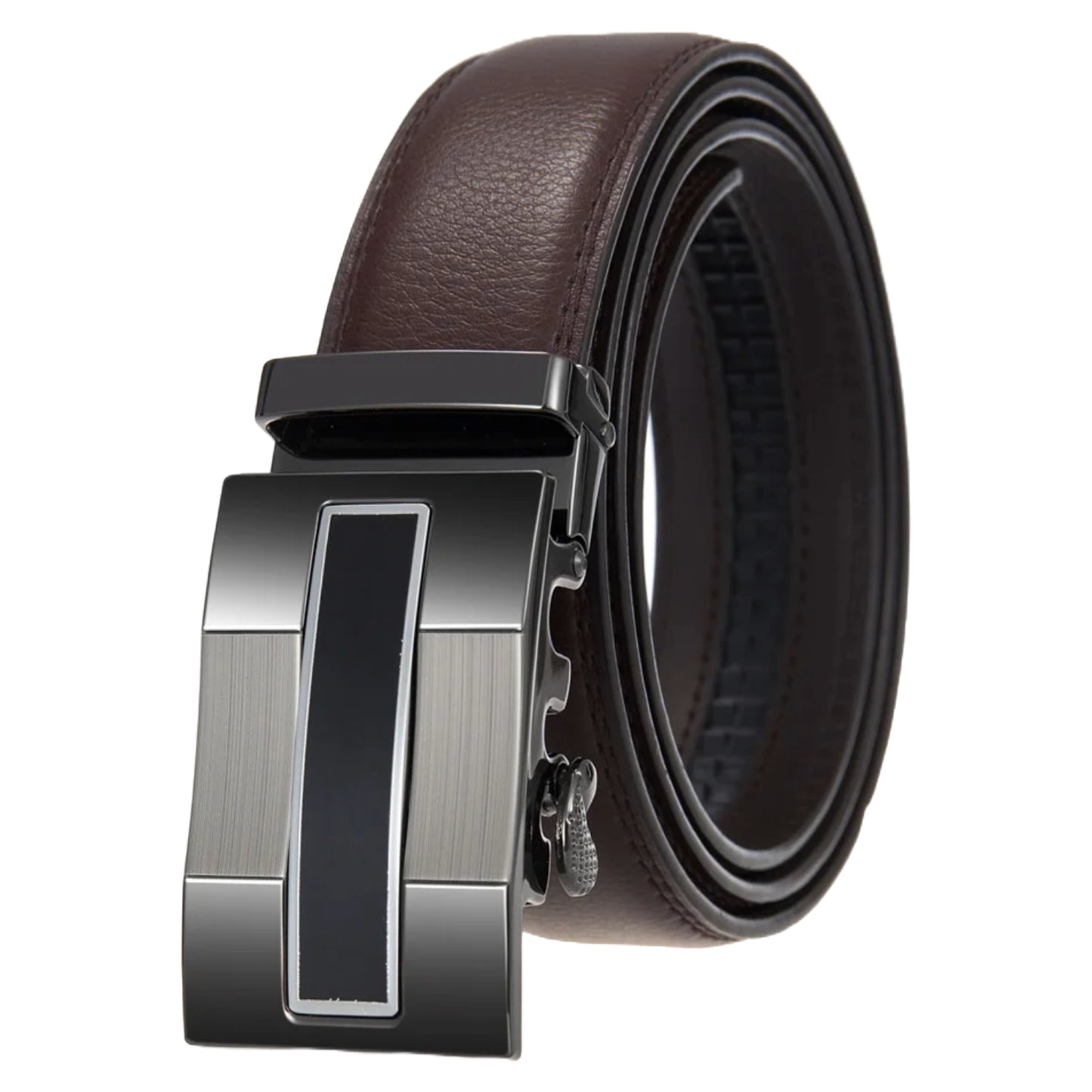 QHA Mens Ratchet Leather Belt Automatic Buckle 35mm Wide Q68