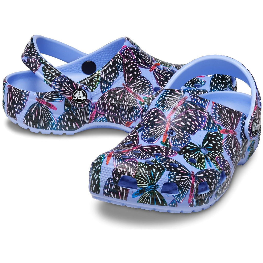 Crocs Unisex's Adult Classic Butterfly Clog in Moon Jelly/Multi 4 to 8