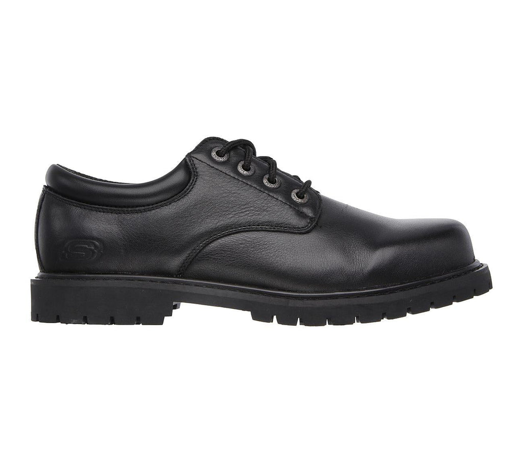 SKECHERS Men's Relaxed Fit - Cottonwood - Elks SR Work Shoes in Black