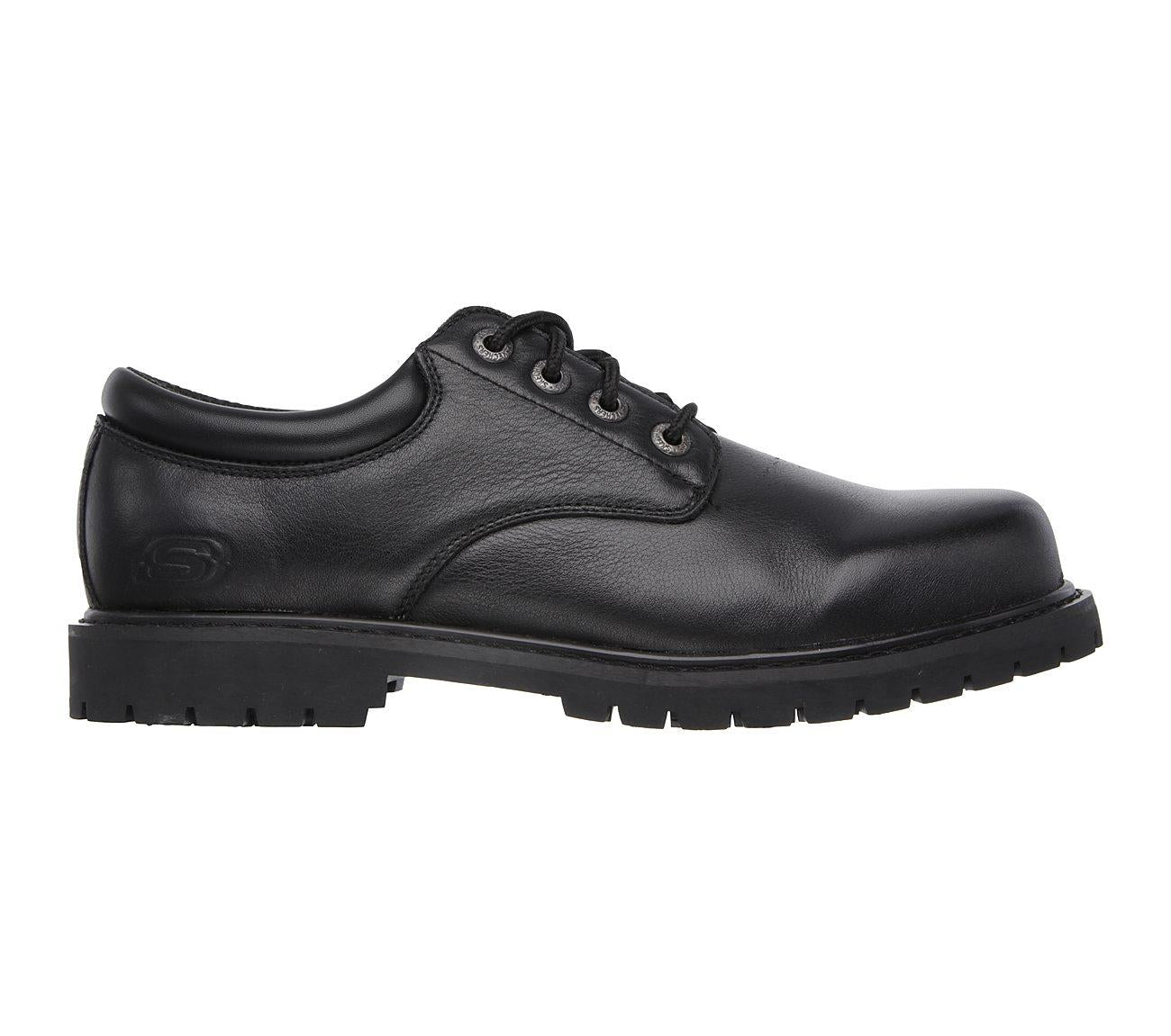 SKECHERS Men's Relaxed Fit - Cottonwood - Elks SR Work Shoes in Black