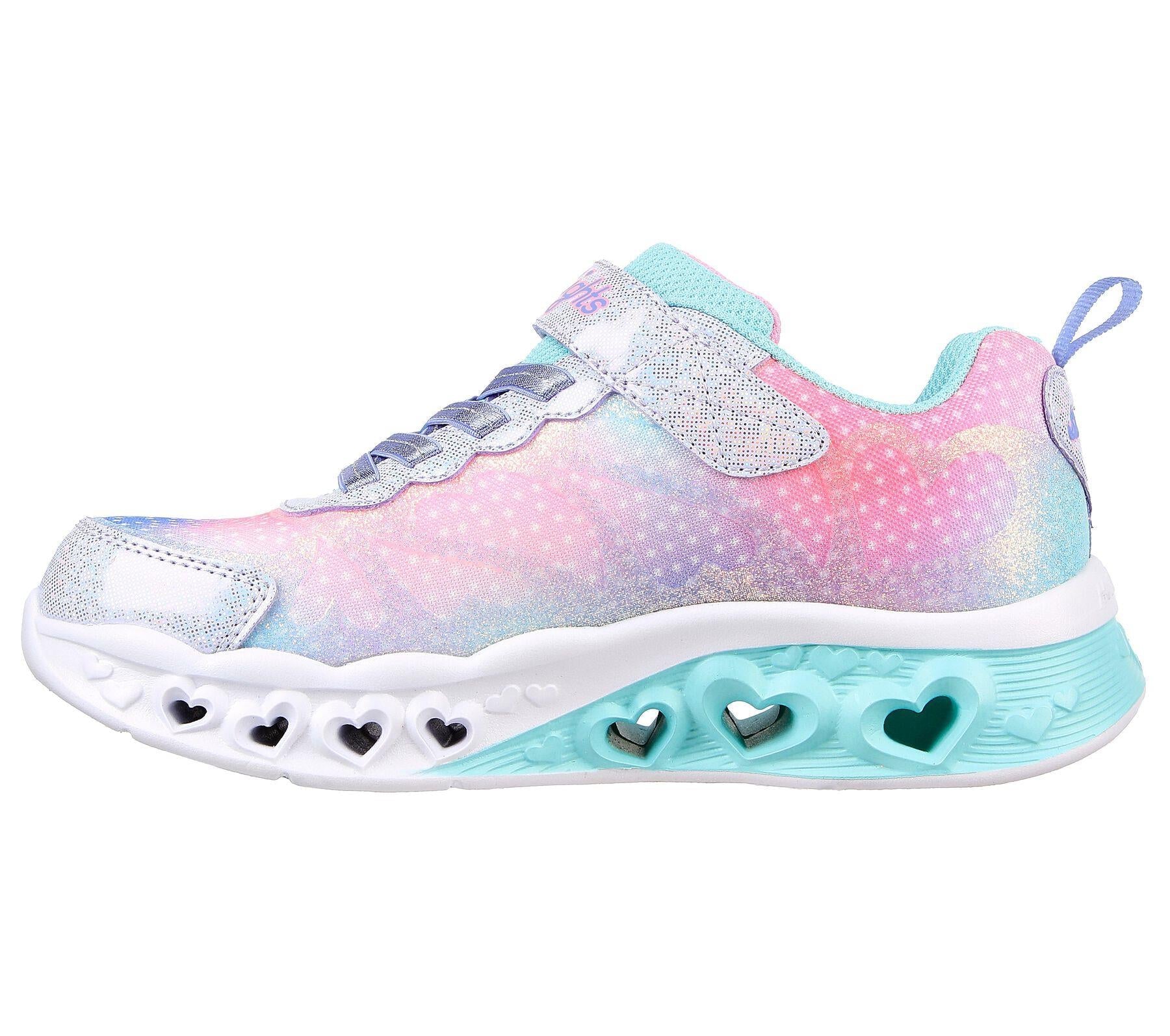 Skechers (GAR302315L) Childrens Sports Flutter Heart Lights Simply Love Shoes in UK 1.5 to 13.5