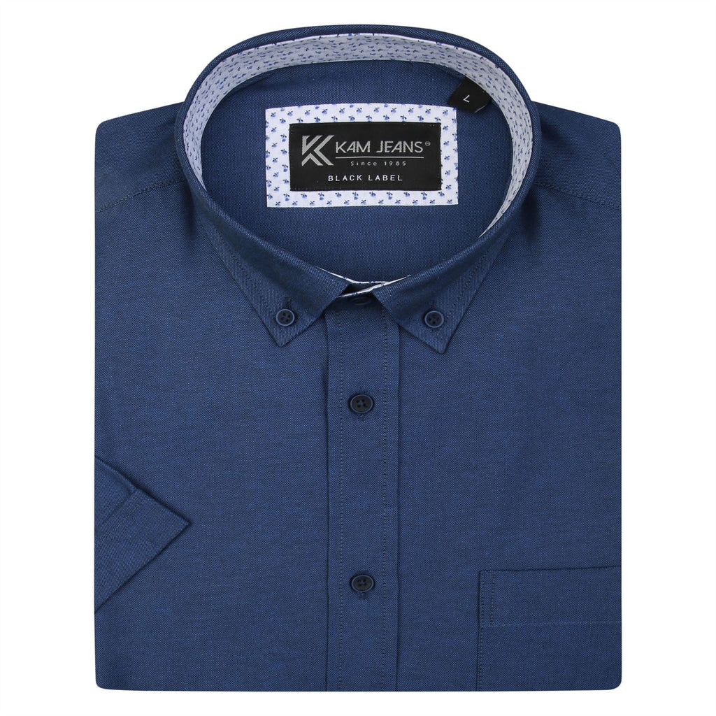 KAM Premium Oxford Short Sleeve Shirt For Men in 7 Colours, 2XL-8XL
