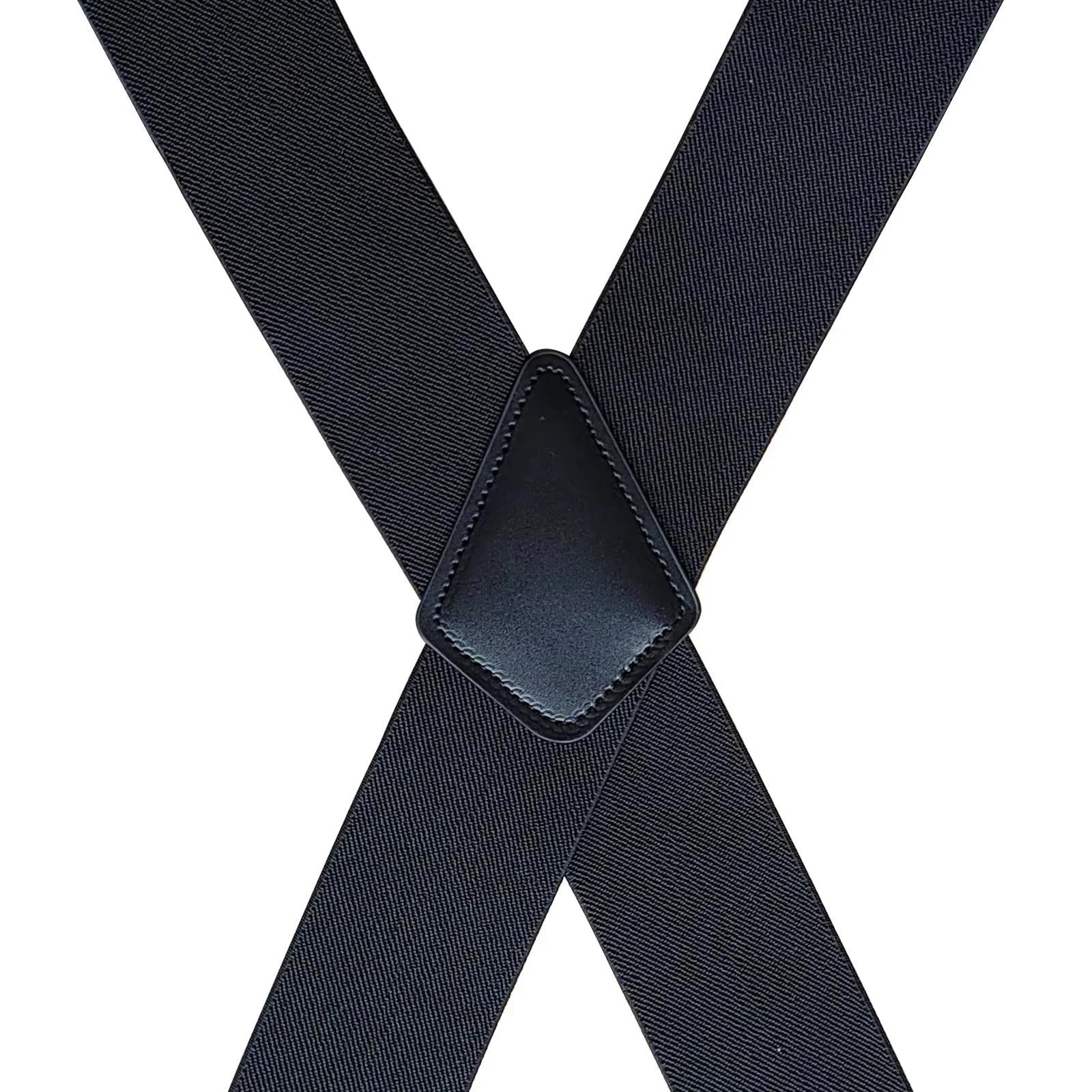 Fabrik Men's Big Size Heavy Duty Suspenders with 4 Strong Metal Clips in Black