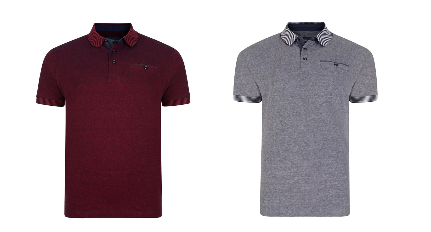 KAM Pure Cotton Mens Melange Two Tone Polo (5119)