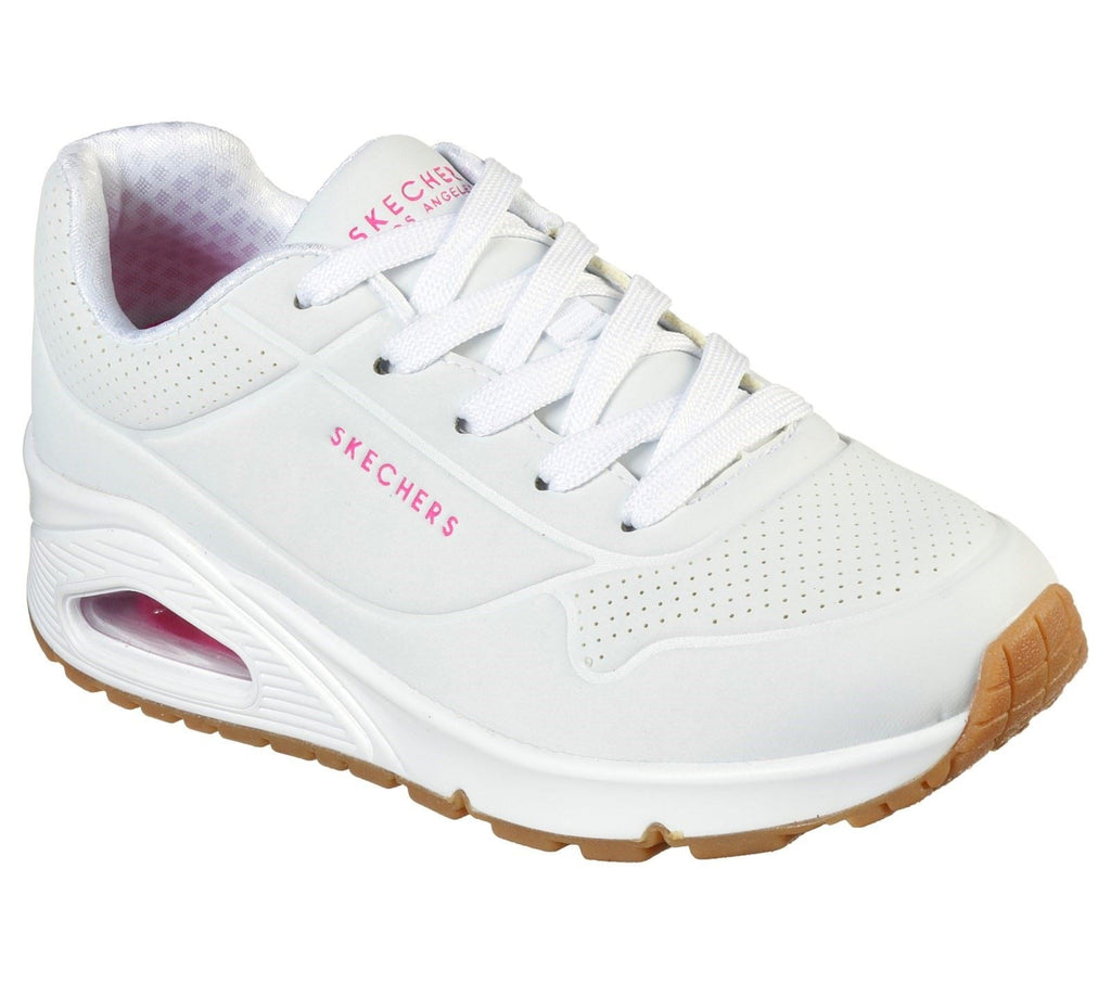 Skechers Uno Stand On Air Sports Shoes Childrens Sports in White Pink