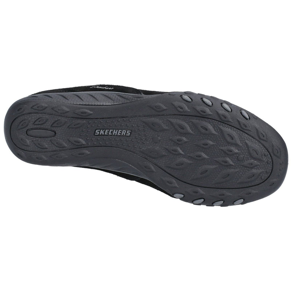 Skechers (GAR23845) Women's Breathe-Easy-Weekend Wishes Suede & Mesh Lace Up Trainer in Black 3 to 8