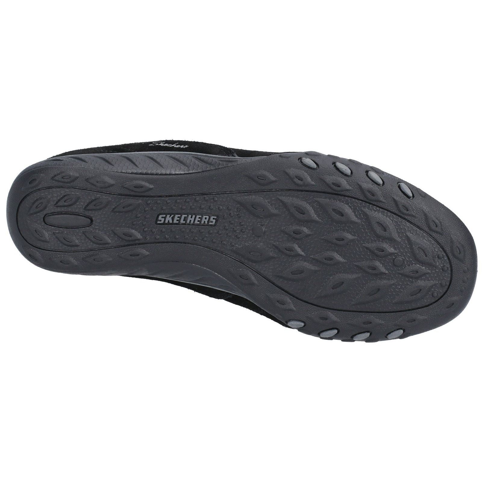 Skechers (GAR23845) Women's Breathe-Easy-Weekend Wishes Suede & Mesh Lace Up Trainer in Black 3 to 8