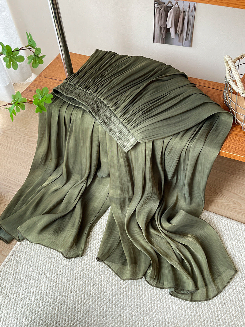 Women’s Elegant Ice Silk High Waist Long Pants