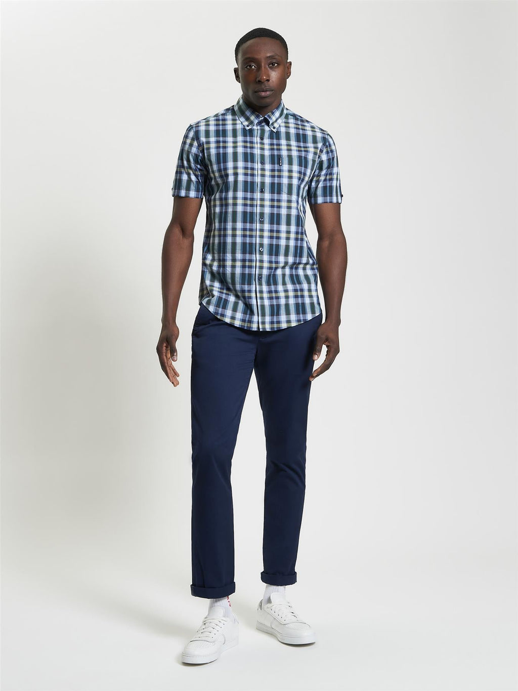 Ben Sherman Irregular Check Short Sleeve Shirt For Men in 2 Colours, 2XL-5XL