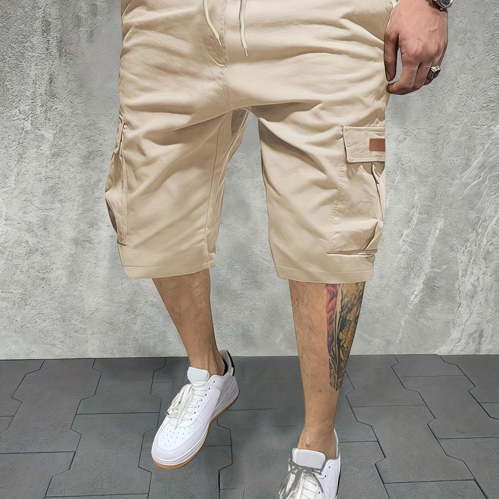 Men's Summer Work Pants Multi-Pocket Polyester Non-Stretch Shorts