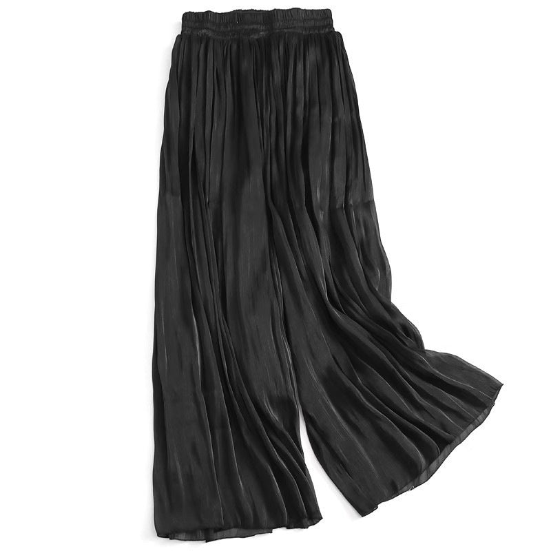 Women’s Elegant Ice Silk High Waist Long Pants