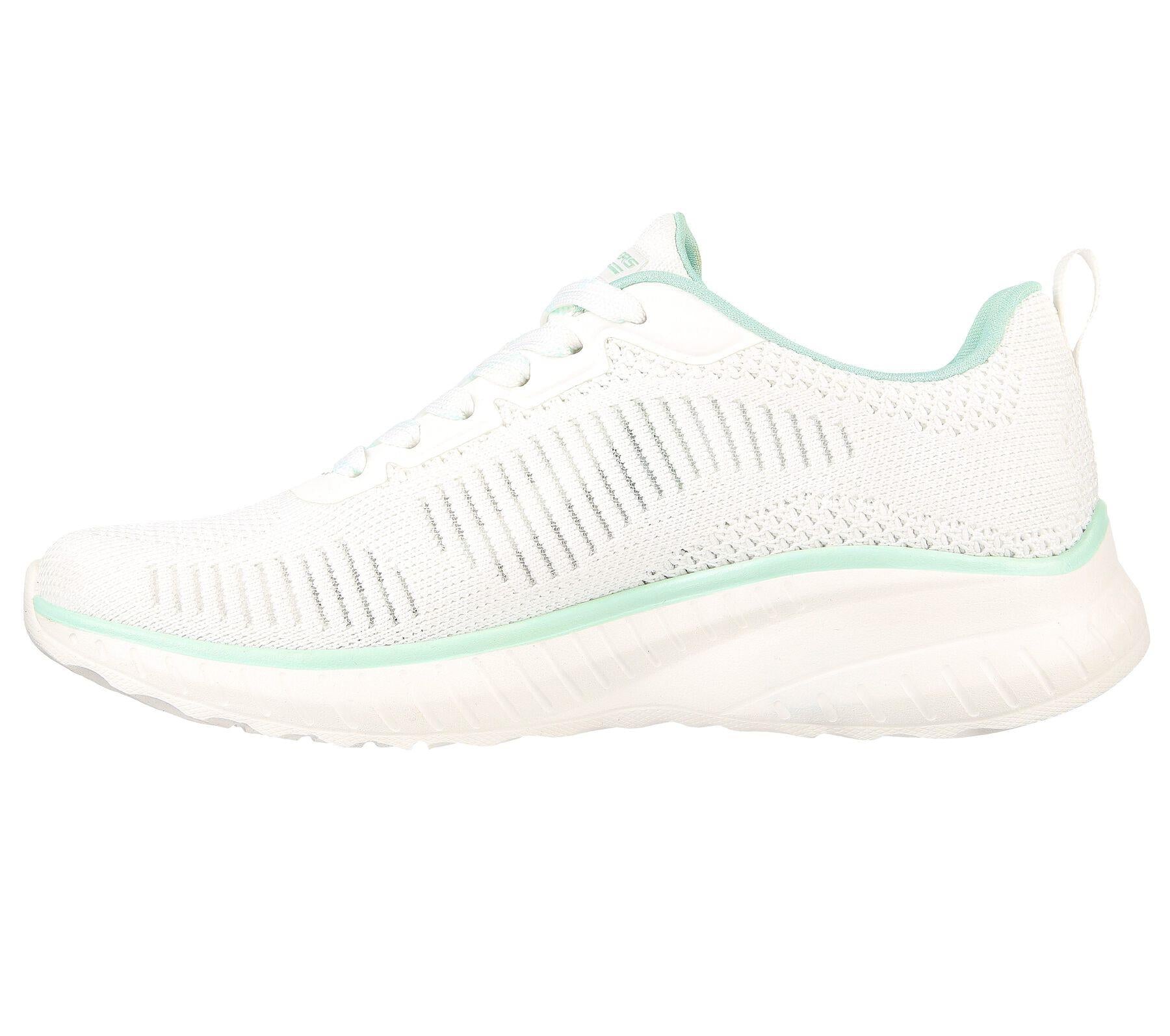 Skechers (GAR117212) Ladies Sports Bobs Squad Chaos Parallel Lines Shoes in UK 3 to 8