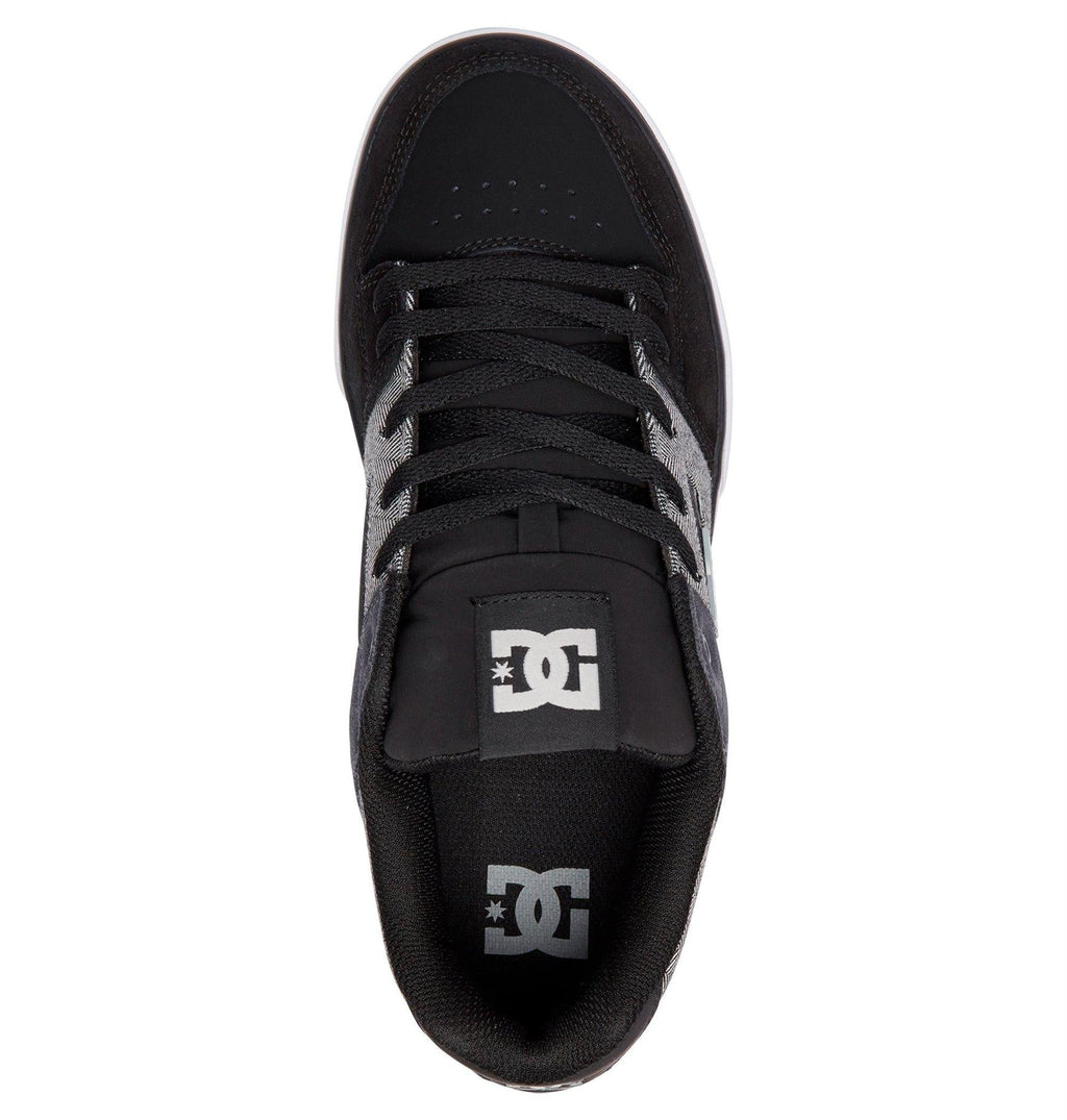 DC Shoes Mens Pure SE Premium Leather/Nubuck/ Suede Shoes in Black/Grey/White