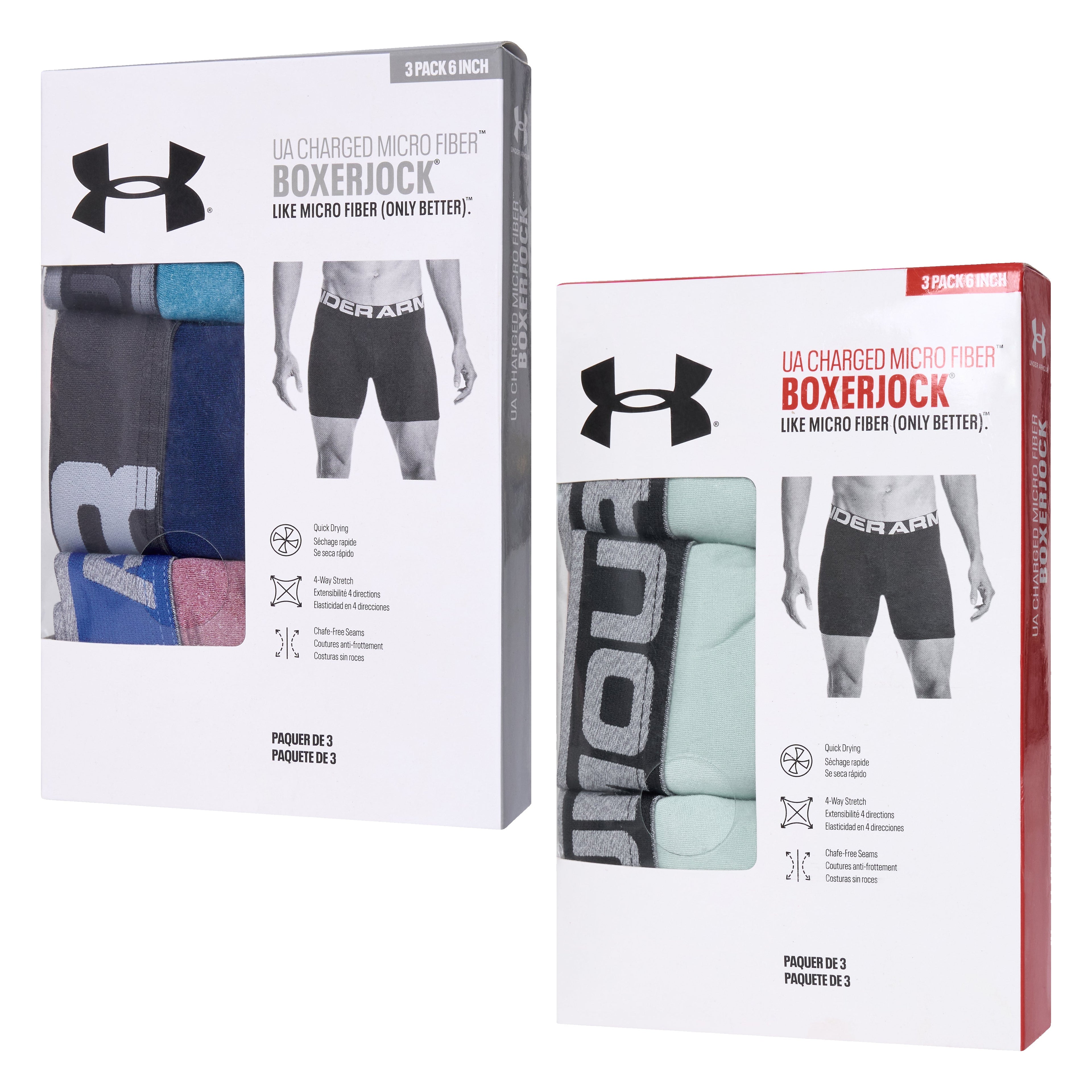 Under Armour 6" Charged Micro Fiber 3 Pack Boxerjocks
