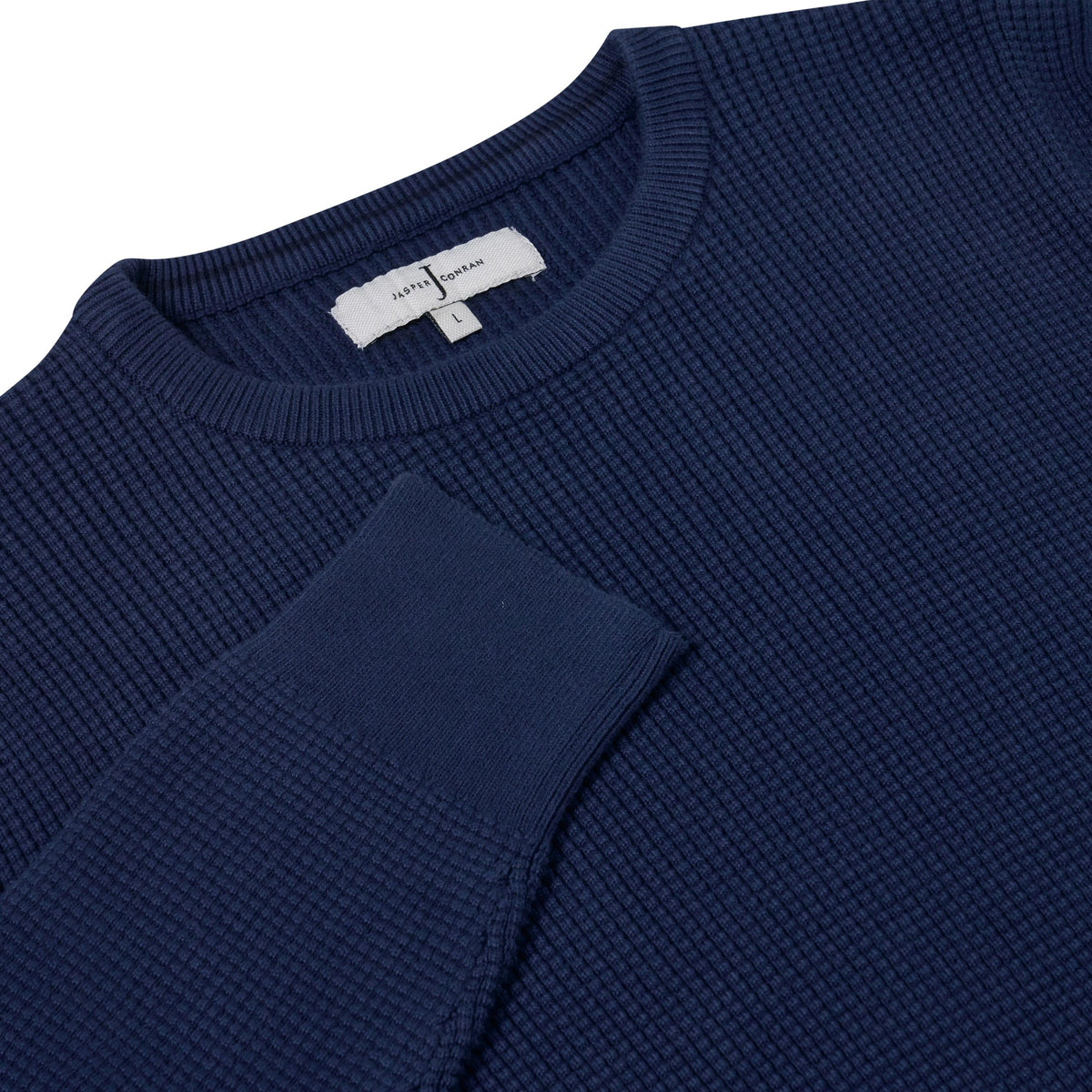Jasper Conran Debenhams Men's Basketweave Cotton Jumper | Crew Neck Regular Fit | S-3XL