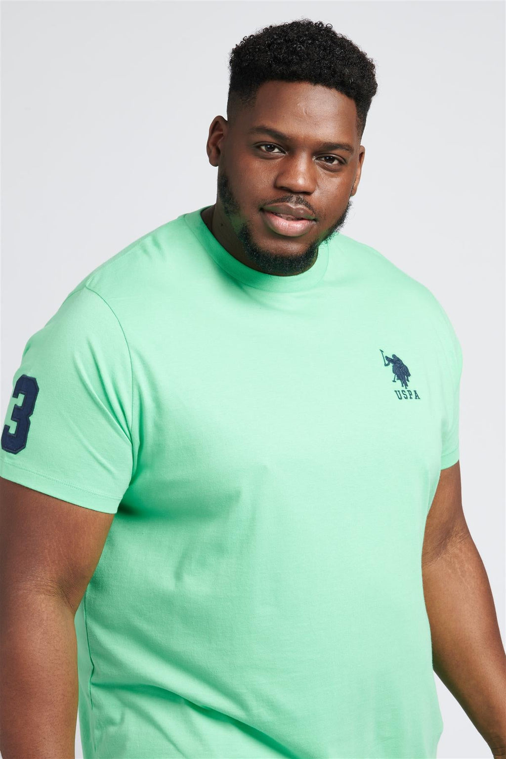 Men U.S. Polo Assn. Uspa Plain Pure Cotton T-Shirt With Large Logo Detail