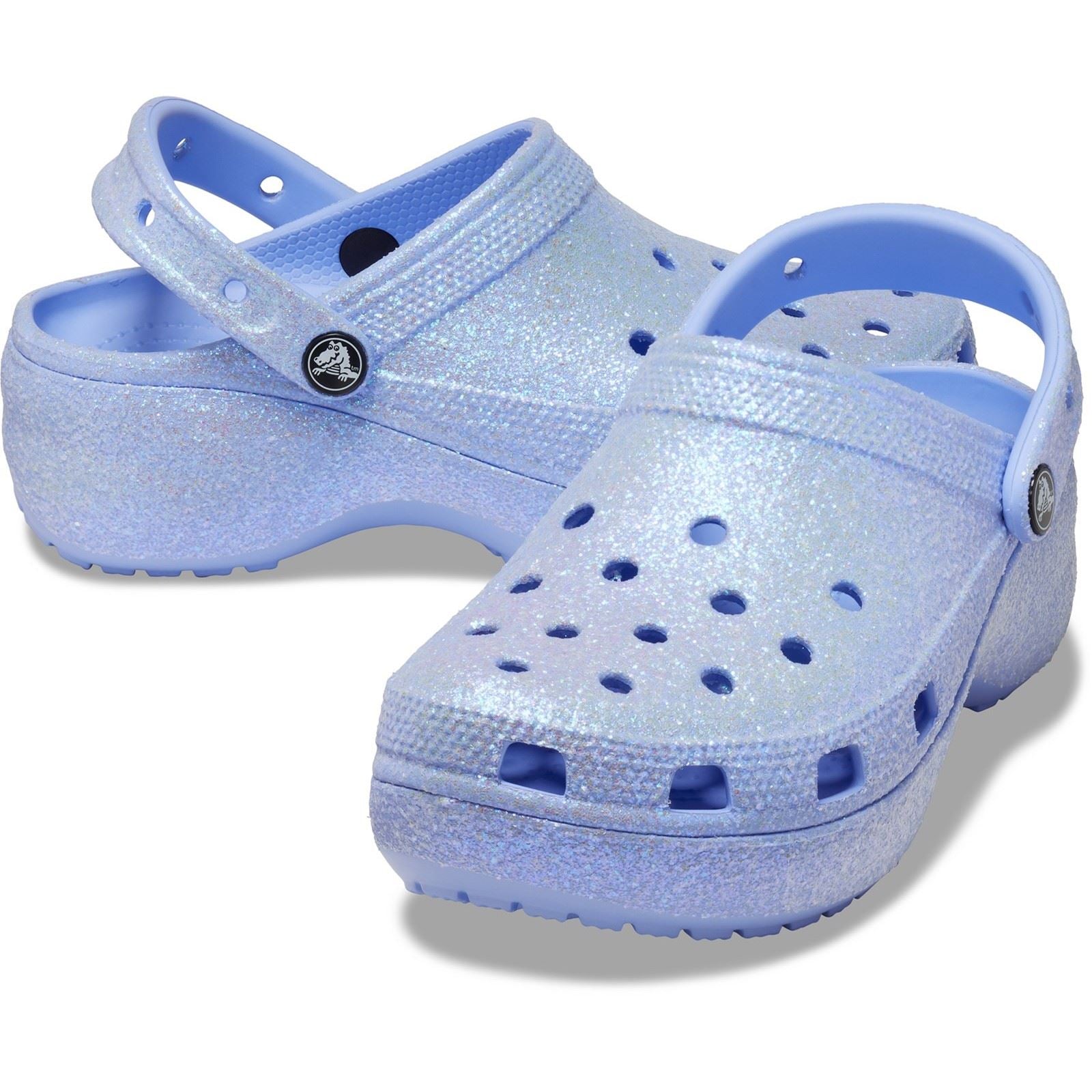 Crocs Women's Classic Platform Glitter Clog in Moon Jelly 4 to 8