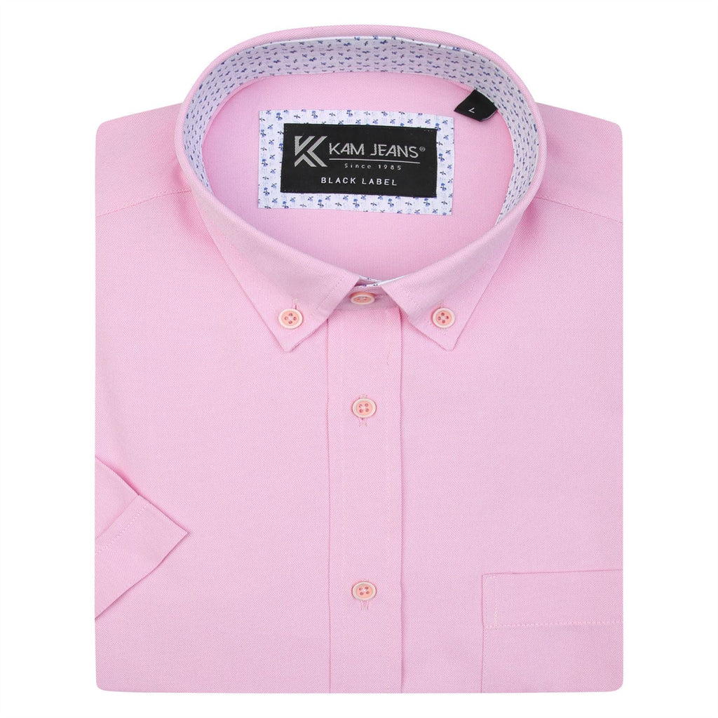 KAM Premium Oxford Short Sleeve Shirt For Men in 7 Colours, 2XL-8XL