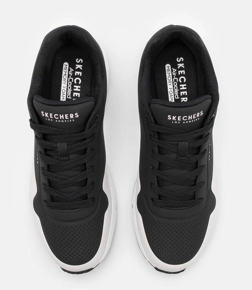 SKECHERS Men's Street Uno  Timeline shoe in Black/White