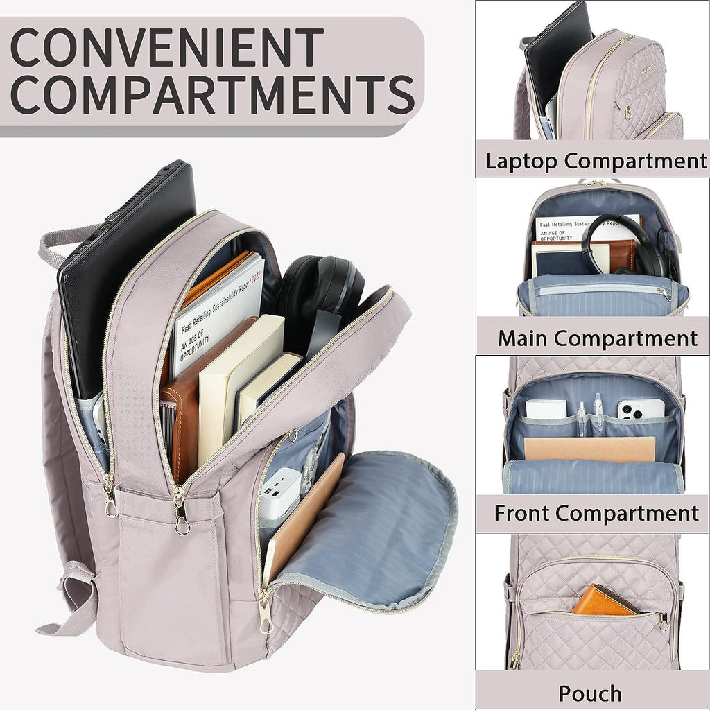 Laptop Backpack 15.6 Inch USB Charging Water Repellent Travel School Bag Kroser