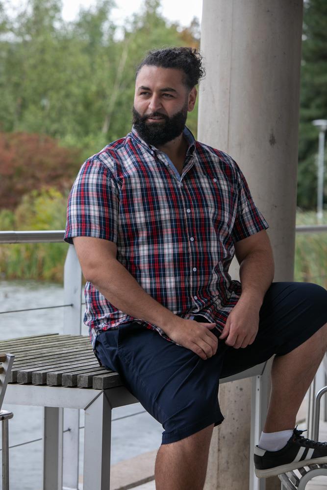 D555 SHIELDS Check Short Sleeve Shirt With Pocket For Men in Red, 2XL-6XL