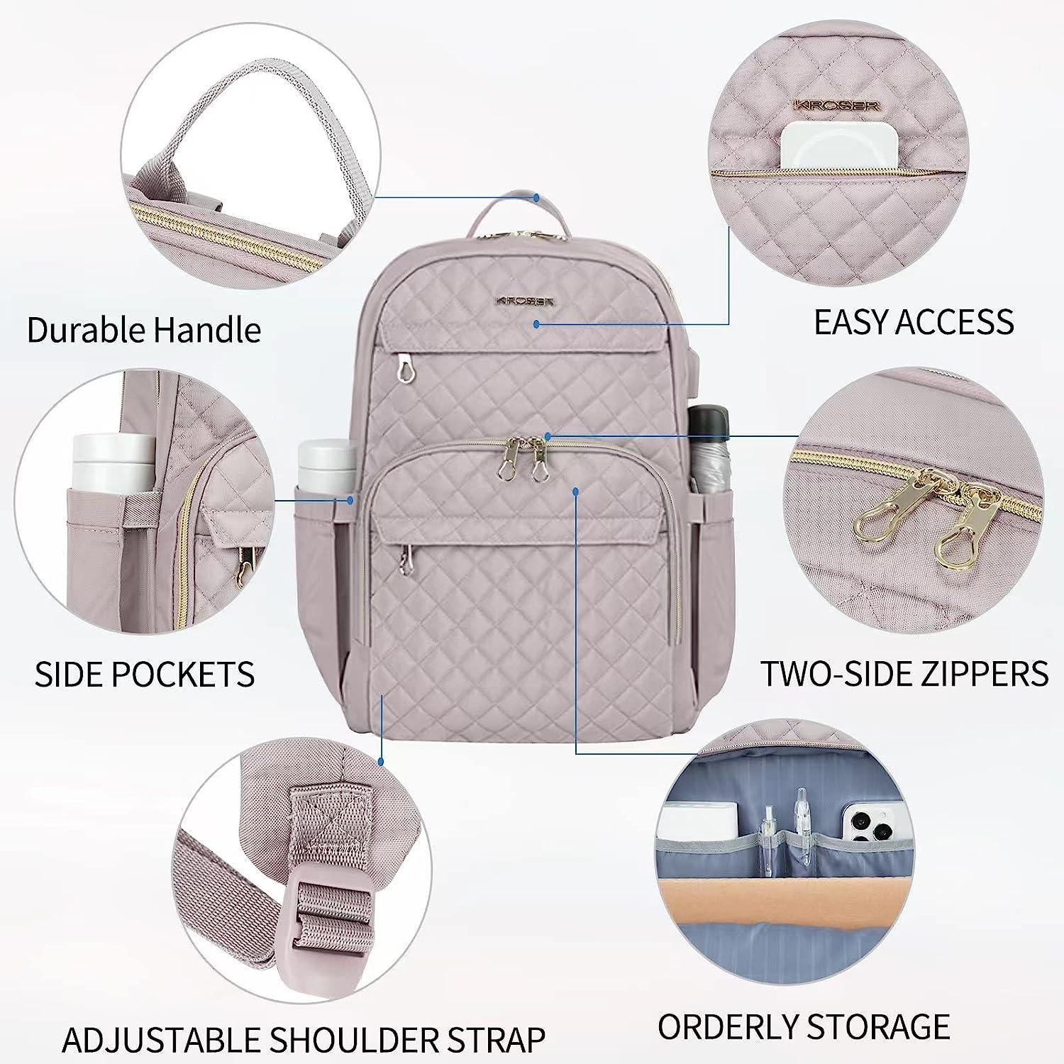 Laptop Backpack 15.6 Inch USB Charging Water Repellent Travel School Bag Kroser