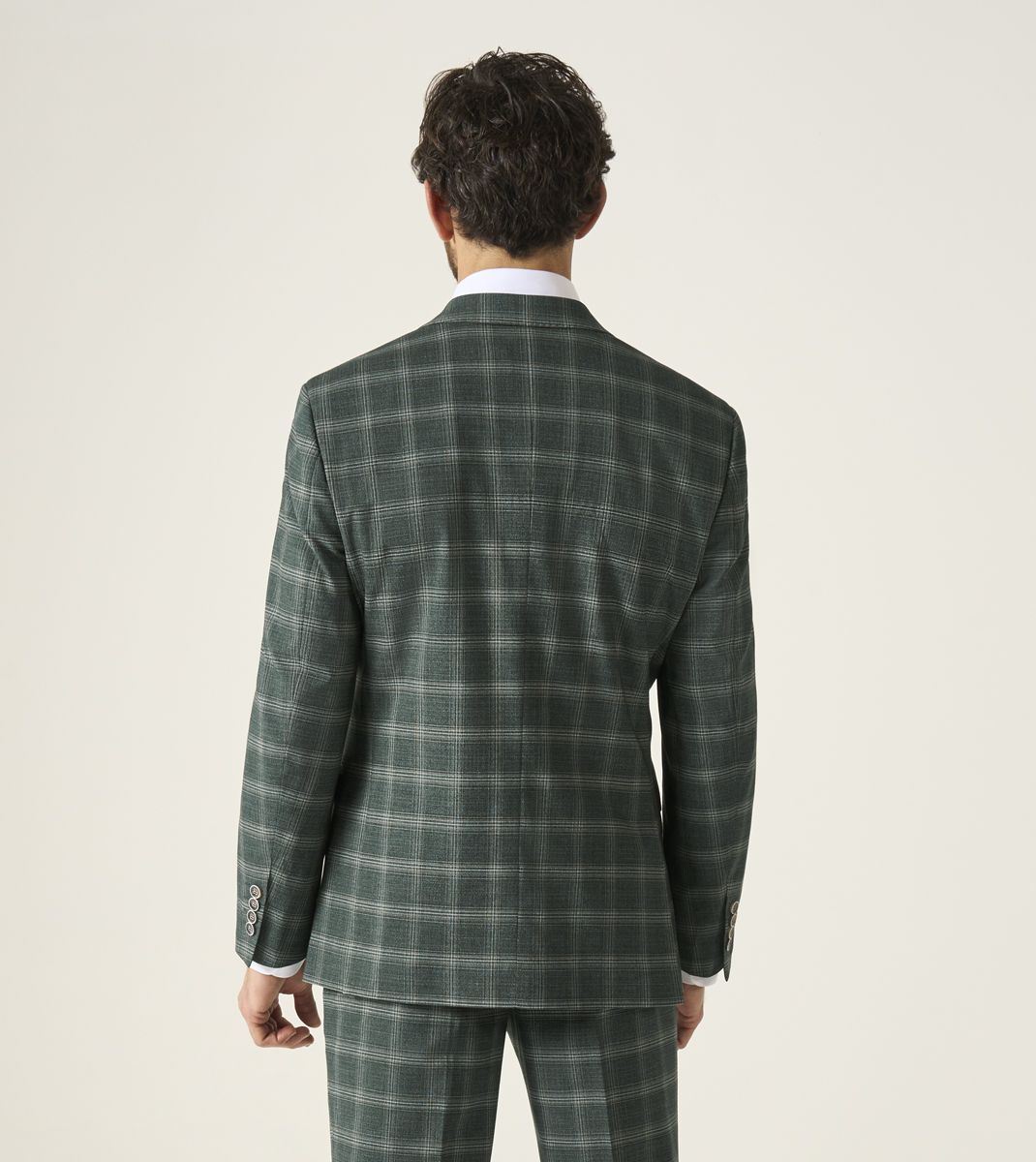 Skopes Parker Suit Tailored Fit Jacket For Men in Green Check, 36S-62L