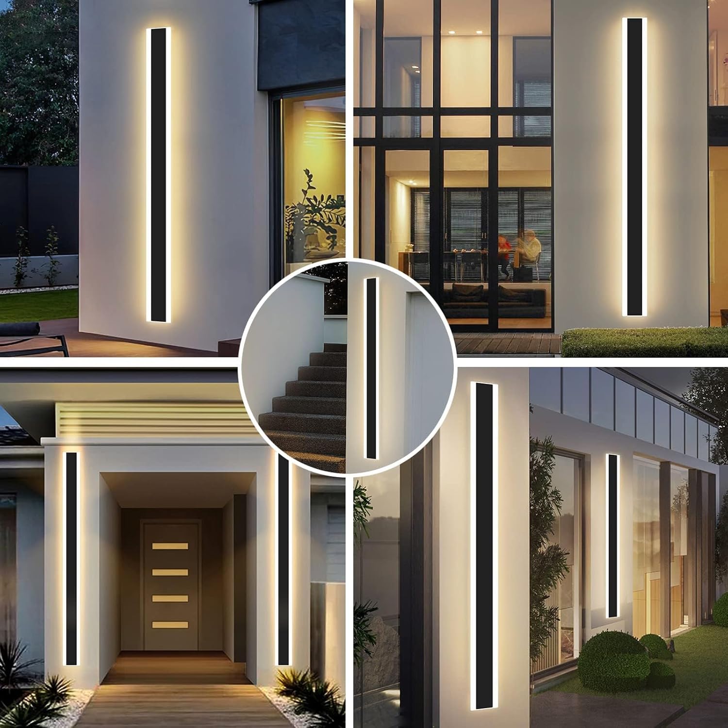 Mikeru 80CM LED Outdoor Modern Strip Wall Light, 3000k/4500k/6000k, 31W, IP65