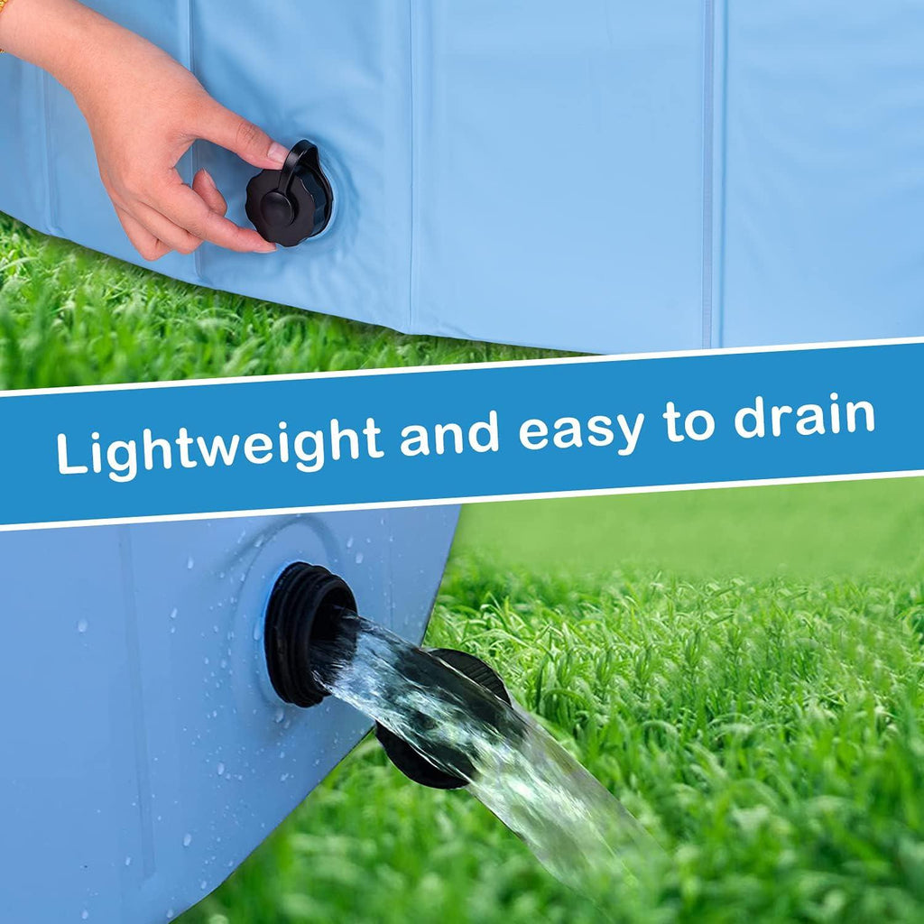 Dog Pool, Durable Paddling Pool with Quick Drainage Hole, Foldable Pet Bath Tub Outdoor